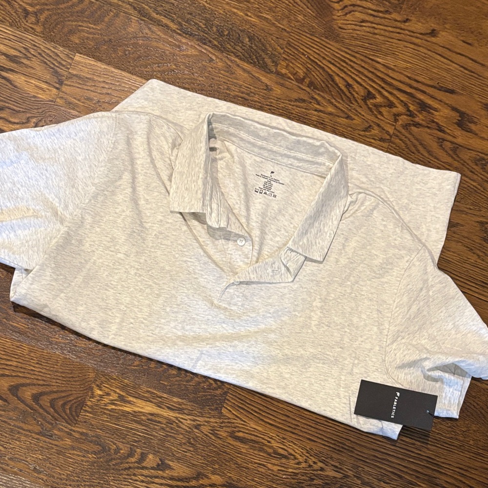 Fabletics Light Gray Polo Shirt